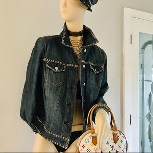 LIZ CLAIBORNE VINTAGE UNIQUE DENIM JACKET